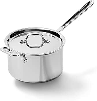 All-Clad D3 Stainless Steel Sauce Pan 4 Quart with Lid by All-Clad - American Made