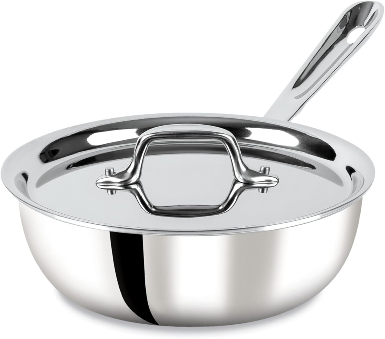 All-Clad D3 3-Ply Stainless Steel Saucier, 2-Quart, with Lid by All-Clad - American Made