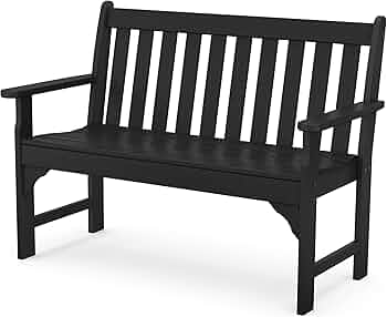 POLYWOOD Vineyard 48-Inch Bench, Black by POLYWOOD - American Made