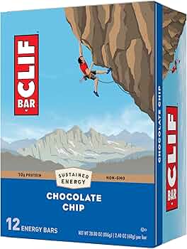 CLIF BAR Energy Bars Chocolate Chip 12 Count by Clif Bar - American Made