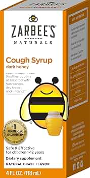 Zarbees Naturals Childrens Cough Syrup with Dark Honey 4oz by Zarbee's - American Made