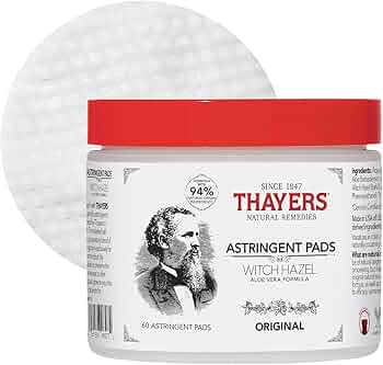 Thayers Original Witch Hazel Astringent Pads 60 Count by Thayers - American Made