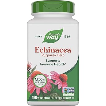 Nature's Way Echinacea Herb 400mg 180 Veggie Capsules by Nature's Way - American Made