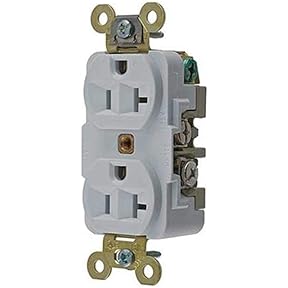 Hubbell HBL5262W 15A 125V Duplex Outlet White Commercial Grade by Hubbell - American Made