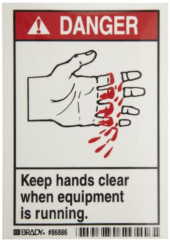 Brady Danger Safety Labels 3x5 Inch 5-Pack by Brady Corporation - American Made