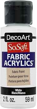 DecoArt SoSoft Fabric Acrylic Paint 2 oz White by DecoArt - American Made