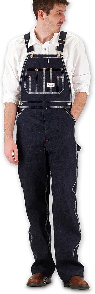 Round House Mens Classic Blues Denim Button Fly Overalls by Round House - American Made