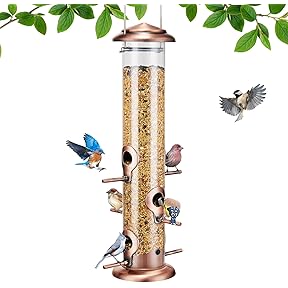 Birds Choice Oakleaf Tube Bird Feeder 6-Inch Copper Verdi by Birds Choice - American Made