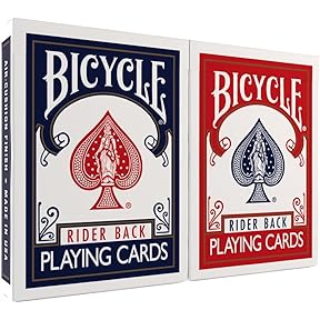 Bicycle Rider Back 808 Standard Poker Playing Cards Red and Blue 2 Decks by United States Playing Card Company - American Made