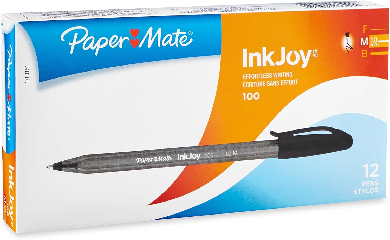 Paper Mate InkJoy 100ST Ballpoint Pens Medium Point Black 12-Pack by Paper Mate - American Made