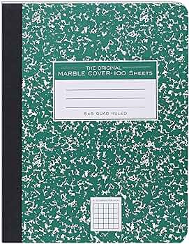 Roaring Spring Hard Cover Composition Notebook Green Marble 5x5 Graph 100 Sheets by Roaring Spring Paper Products - American Made