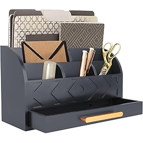 Officemate Incline Sorter and Organizer with Pop-up Note Dispenser, Black by Officemate - American Made