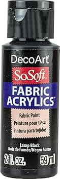 DecoArt SoSoft Fabric Acrylic Paint 2 oz Lamp Black by DecoArt - American Made