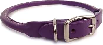 Auburn Leathercrafters Rolled Dog Collar Purple 16 Inch by Auburn Leathercrafters - American Made