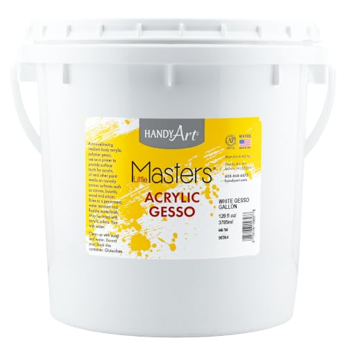 Handy Art Little Masters White Gesso, 128 Fl Oz, Gallon Bulk Acrylic Primer by Handy Art - American Made