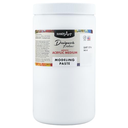 Handy Art Modeling Paste, 32 oz, Opaque White Finish, 3D Texture & Impasto by Handy Art - American Made
