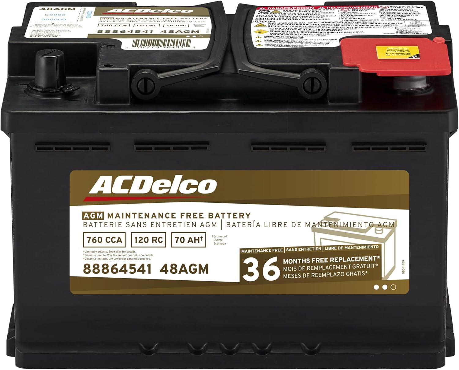 ACDelco Gold 48AGM 36 Month Warranty AGM BCI Group 48 Battery by ACDelco - American Made