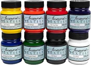 Jacquard Textile Color Fabric Paint Primary Secondary 8-Color Set by Jacquard Products - American Made
