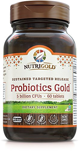 NutriGold Probiotics Gold Targeted Release Shelf-Stable 5 Billion CFUs 60 Tablets by NutriGold - American Made