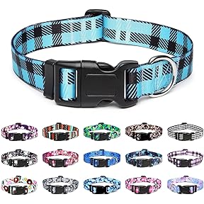 Earthdog Adjustable Hemp Dog Collar Star Pattern Blue Small by Earthdog - American Made