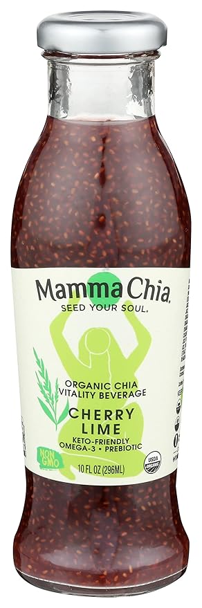 Mamma Chia Organic Vitality Beverage, Cherry Lime, 10 fl oz, 12-Pack by Mamma Chia - American Made
