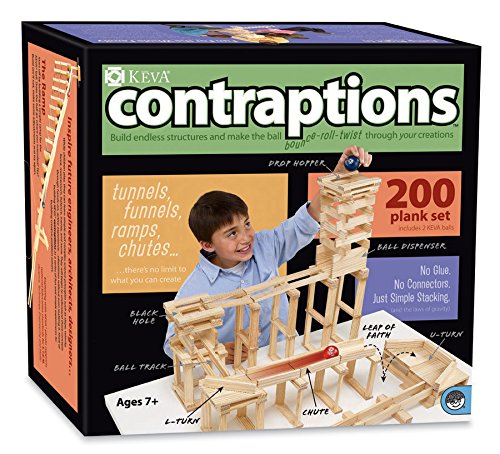 KEVA Contraptions 200 Piece Set with Balls and Ramps by KEVA Planks - American Made