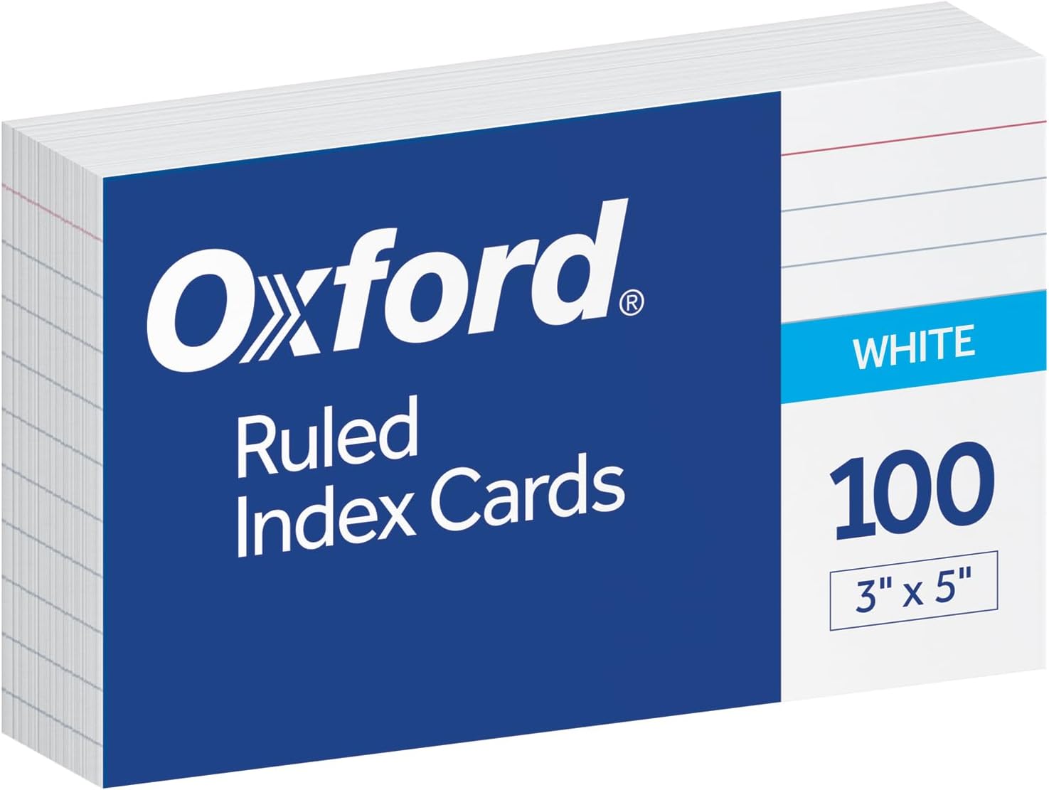 Oxford Index Cards 3x5 Ruled 100-Pack White by Oxford - American Made