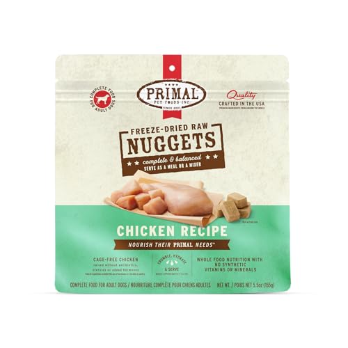 Primal Freeze Dried Raw Dog Food Nuggets, Chicken, 5.5 oz by Primal Pet Foods - American Made
