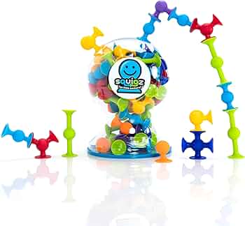 Fat Brain Toys Squigz Deluxe Set 50-Piece Bath Construction Toy by Fat Brain Toys - American Made