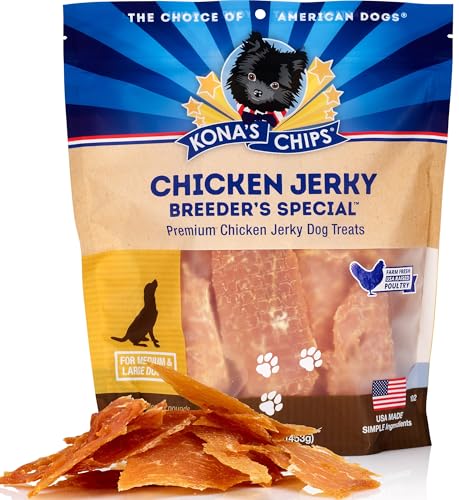 Kona's Chips Chicken Jerky Dog Treats 16 oz Made in USA by Kona's Chips - American Made
