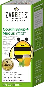 Zarbees Childrens Cough Syrup Plus Mucus Daytime Grape 4oz by Zarbee's - American Made