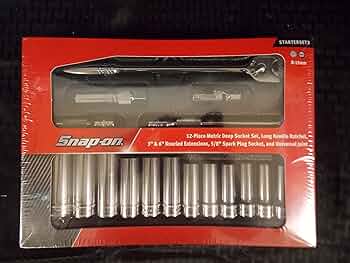 Snap-on 12-Piece Metric Deep Socket Set with Ratchet and Extensions by Snap-on - American Made