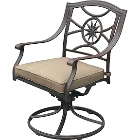 Meadowcraft Dogwood Wrought Iron Swivel Rocker Dining Chair by Meadowcraft - American Made