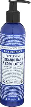 Dr. Bronner's Organic Lotion, Peppermint, 8 oz by Dr. Bronner's - American Made