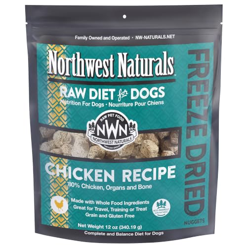 Northwest Naturals Freeze-Dried Chicken Dog Food - Bite-Sized Nuggets - Grain-Free, High-Protein, Raw Diet, Hu by Northwest Naturals - American Made