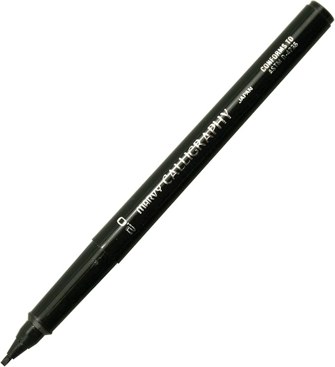 Marvy Uchida 6000 Calligraphy Pens Black 2.0mm Fine Pack of 12 by Uchida of America - American Made