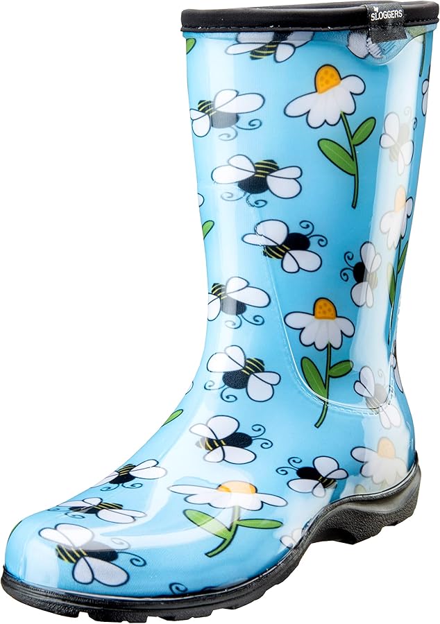 Sloggers Women's Waterproof Garden Rain Boot - Bee Light Blue by Sloggers - American Made