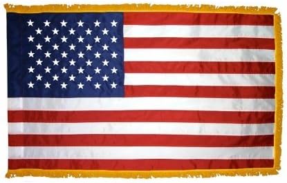 Annin Flagmakers Nyl-Glo US Indoor Flag with Fringe 4x6 Feet (Model 21600) by Annin Flagmakers - American Made