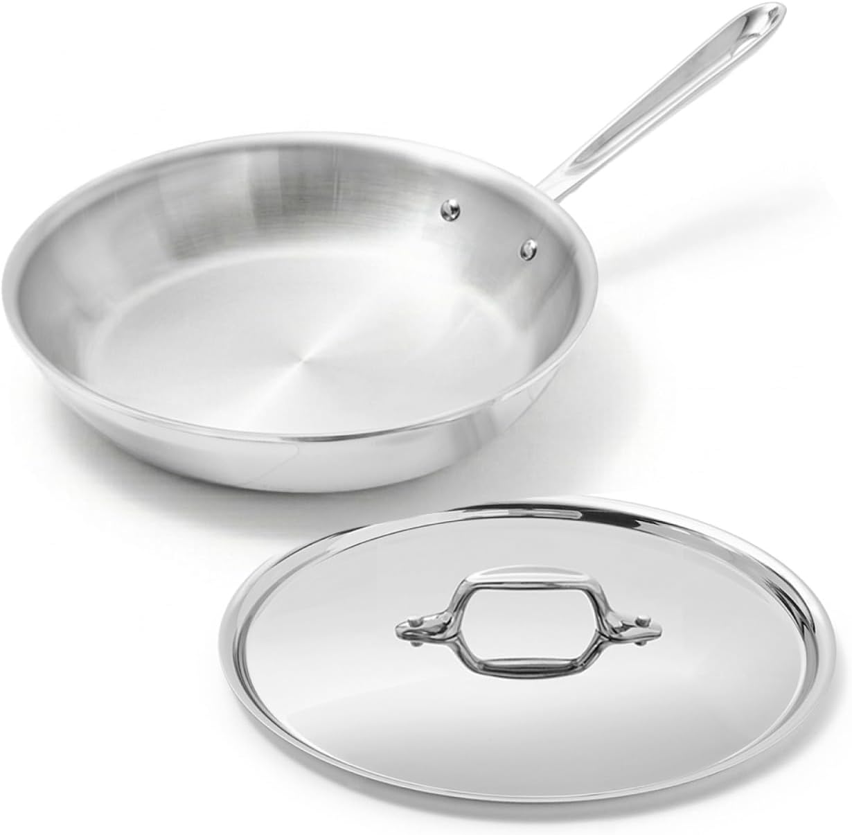 All-Clad D3 Stainless Steel 10-Inch Fry Pan with Lid by All-Clad - American Made
