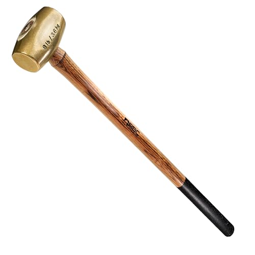 ABC HAMMERS 8 lb Brass Sledge Hammer, 35" Length, Wood Handle by ABC Hammers - American Made