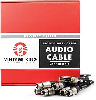 Vintage King Audio DB25 to XLR Female Breakout Cable 10ft by Vintage King Audio - American Made