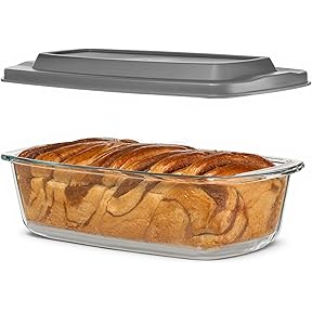 Pyrex 1.5-Quart Clear Glass Loaf Pan with Lid by Pyrex - American Made