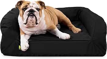 K9 Ballistics Tough Orthopedic Medium Bolster Dog Bed 27x33 Black by K9 Ballistics - American Made