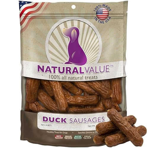 Loving Pets Natural Value Duck Sausages - Soft Jerky Dog Treats for Large & Small Breeds - Healthy Gluten, Whe by Loving Pets - American Made