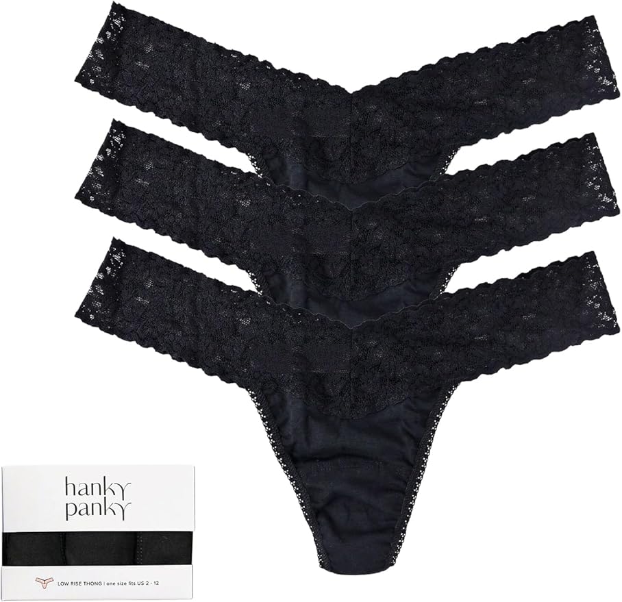hanky panky Supima Cotton Low Rise Thong 3-Pack by Hanky Panky - American Made