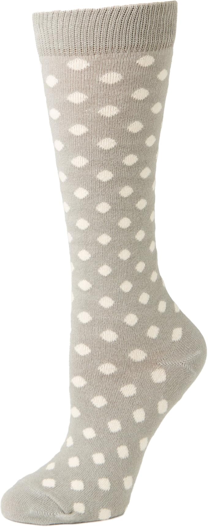 Zkano Women's Betty Polka Dot Knee High Sock Medium Grey by Zkano - American Made