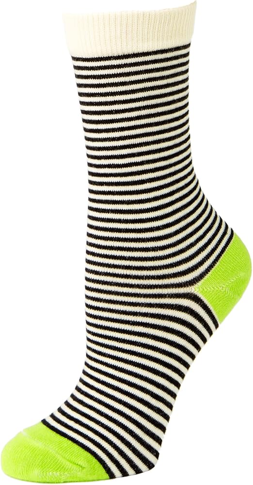 Zkano Women's Olive Striped Below Calf Sock by Zkano - American Made