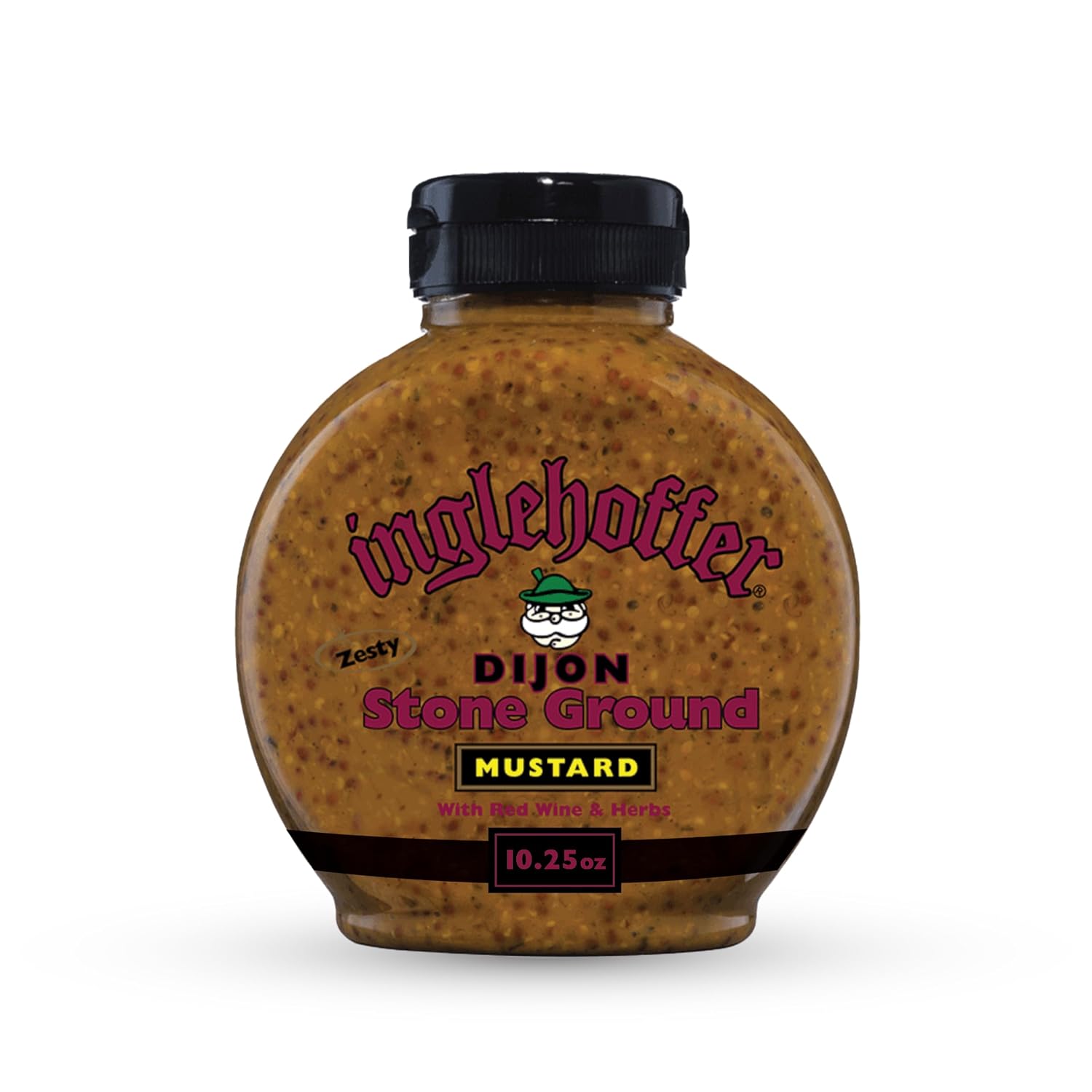 Inglehoffer Dijon Stone Ground Mustard, Whole Grain with Wine, 10.25 oz by Beaverton Foods - American Made