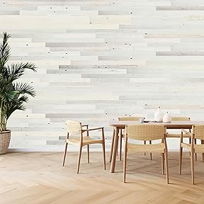 Stikwood Reclaimed Weathered Wood White Wall Planks 20 Sq Ft Peel and Stick by Stikwood - American Made
