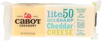 Cabot Creamery Lite50 Sharp Cheddar Cheese Bar 8 oz by Cabot Creamery - American Made